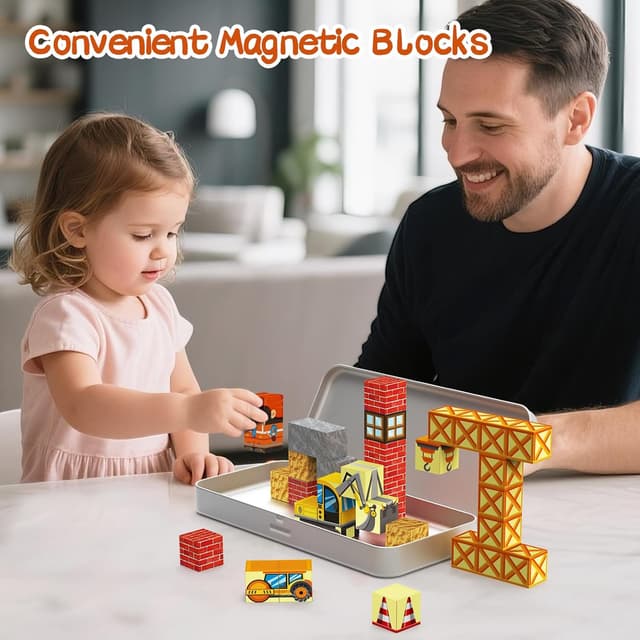 Thumbnail 6 de STEM MATCH magnetische Bausteine im Reise-Set (Eisenbox) – 35-teilig, für Kinder ab 3 Jahren