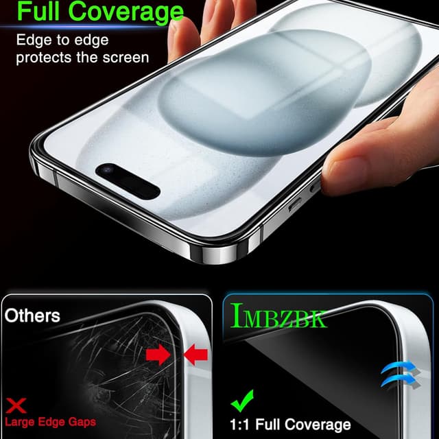 Thumbnail 1 de IMBZBK Protector iPhone 15 9H+ Ultra HD