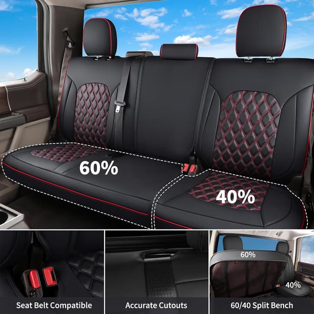 Detalle de Huidasource Tacoma Seat Covers (Front & Rear) Full Coverage Waterproof Set for 2005–2015 Toyota Tacoma