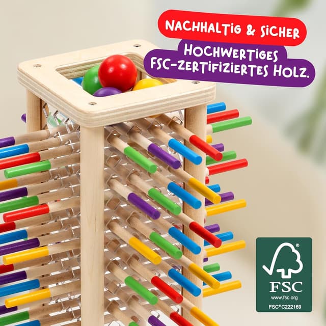 Detalle 2 de BALLFALL Montessori Geschicklichkeitsspiel ab 3 Jahren