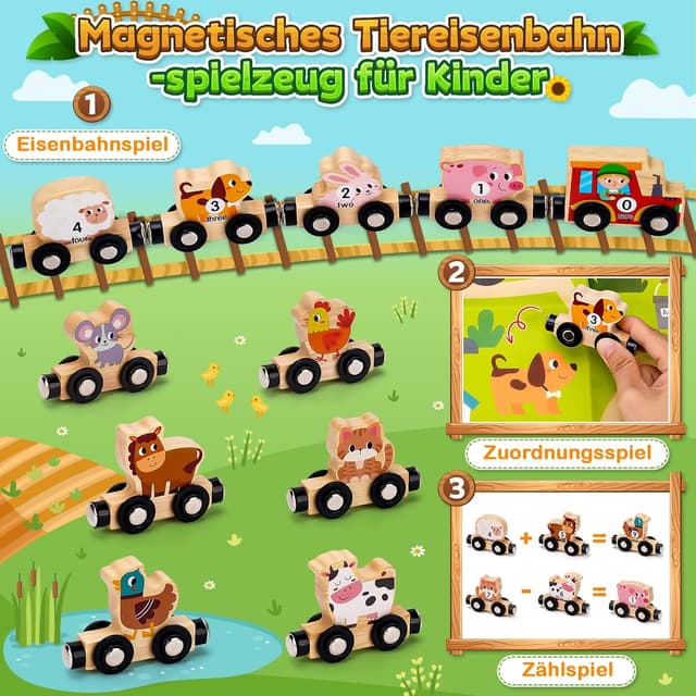 Thumbnail 5 de Montessori Spielzeug Magnetic Zug 10 Teile