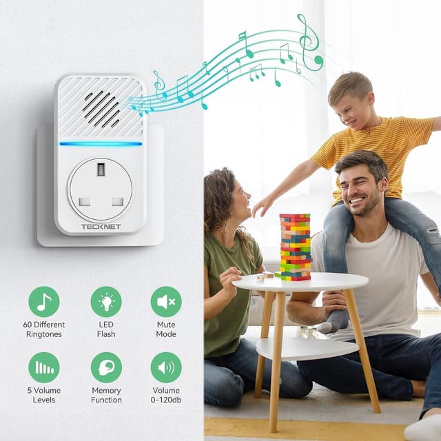 Thumbnail 5 de TECKNET 2-in-1 Wireless Doorbell 1300ft Range