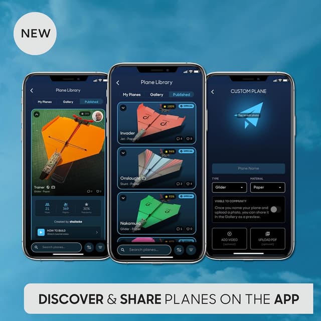 Detalle de POWERUP 4.0 smartphone-controlled RC paper aeroplane kit with autopilot & gyro stabiliser