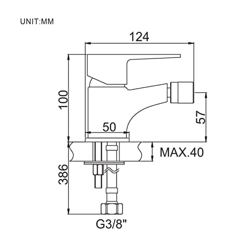 Detalle 2 de Ibergrif Bidé Mezclador monomando Cromo