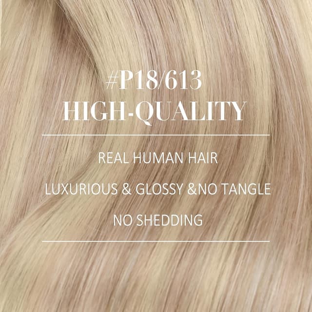 Detalle 2 de YoungSee Clip-in Extensions aus Echthaar (Remy) in Blond, 30 cm, 80 g – für mehr Volumen