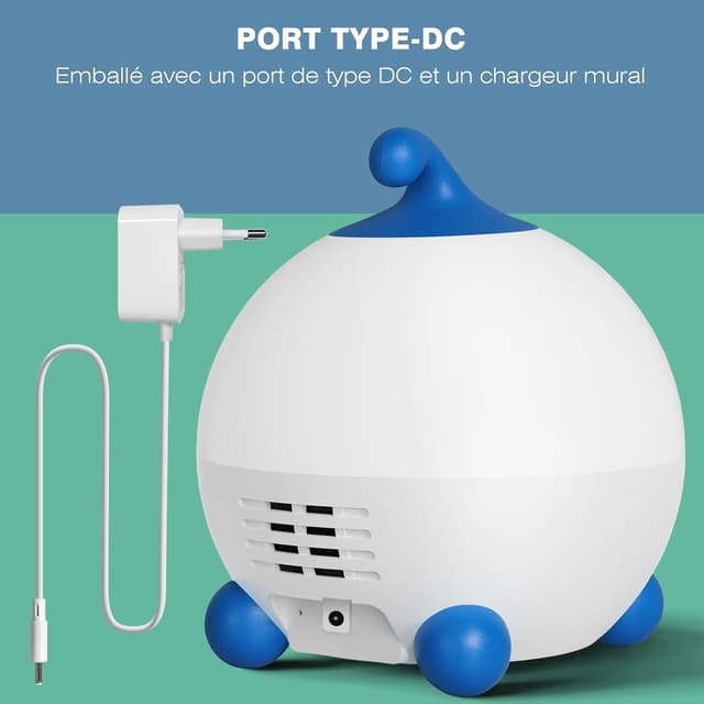 Detalle de I·CODE Reveil Enfant jour/nuit avec veilleuse et fonction sieste (bleu)