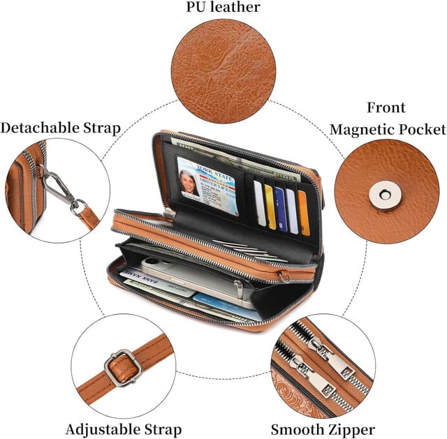 Thumbnail 6 de FALAN MULE crossbody phone bag with RFID blocking, wallet compartments and detachable strap