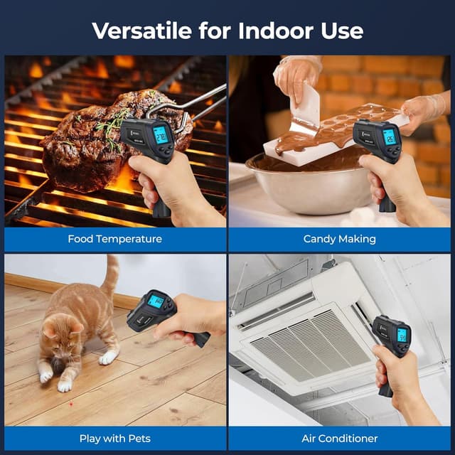 Detalle de ERICKHILL Infrared Thermometer (Non-Contact) -50°C to 600°C, Laser Aim, LCD Backlit Display