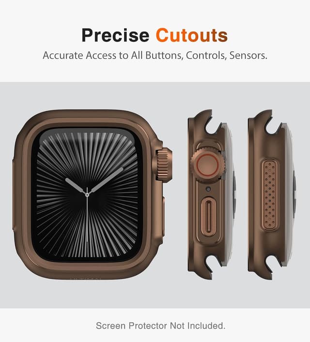 Detalle de ULTIMAL Military-Grade Shockproof Watch Case for Apple Watch Series 11/10 (46mm) – Brown