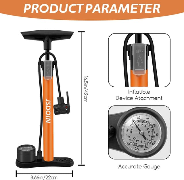 Detalle de Jsdoin bike pump up to 160 PSI