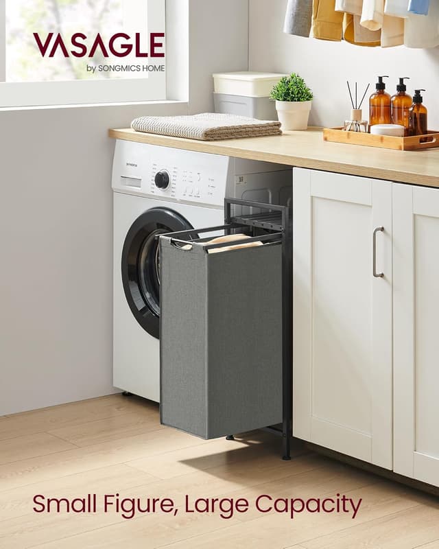 Detalle de Laundry basket with shelf 47 L