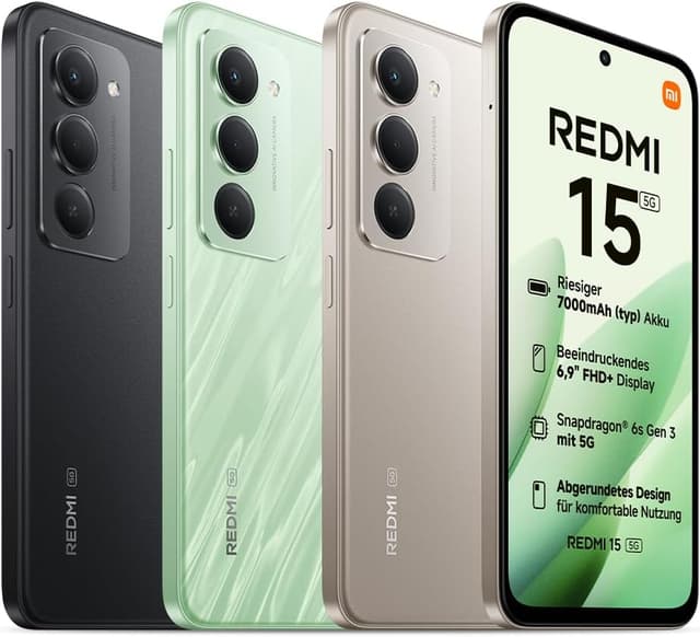 Detalle de Xiaomi Redmi 15 5G (8+256 GB) – 6,9" FHD+ DotDisplay mit 144 Hz, Snapdragon 6s Gen 3 und 50 MP Kamera