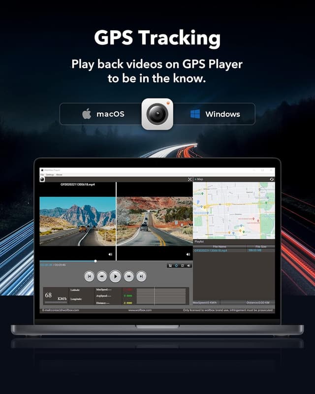 Detalle 2 de WOLFBOX G930 Rückspiegel Kamera mit 64 GB