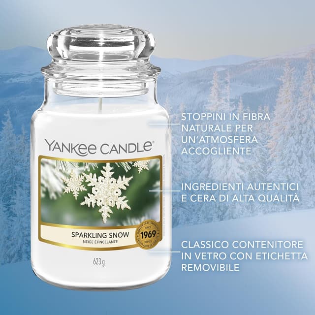 Detalle de Yankee Candle Candela profumata Neve Scintillante in giara grande