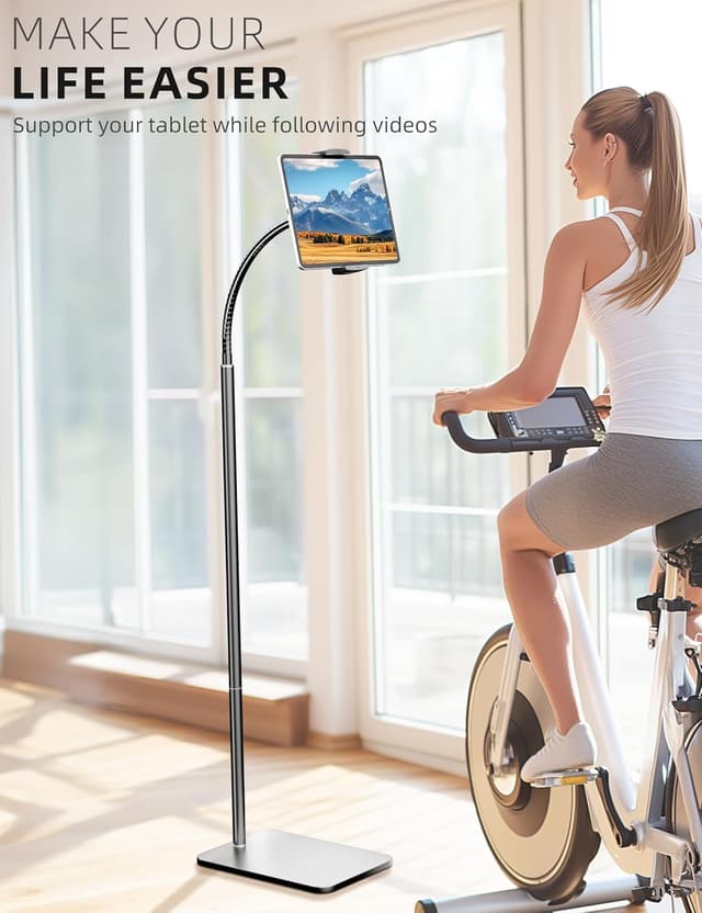 Detalle 2 de LanPavilion adjustable metal iPad stand with flexible gooseneck (4.7–13 inch devices)