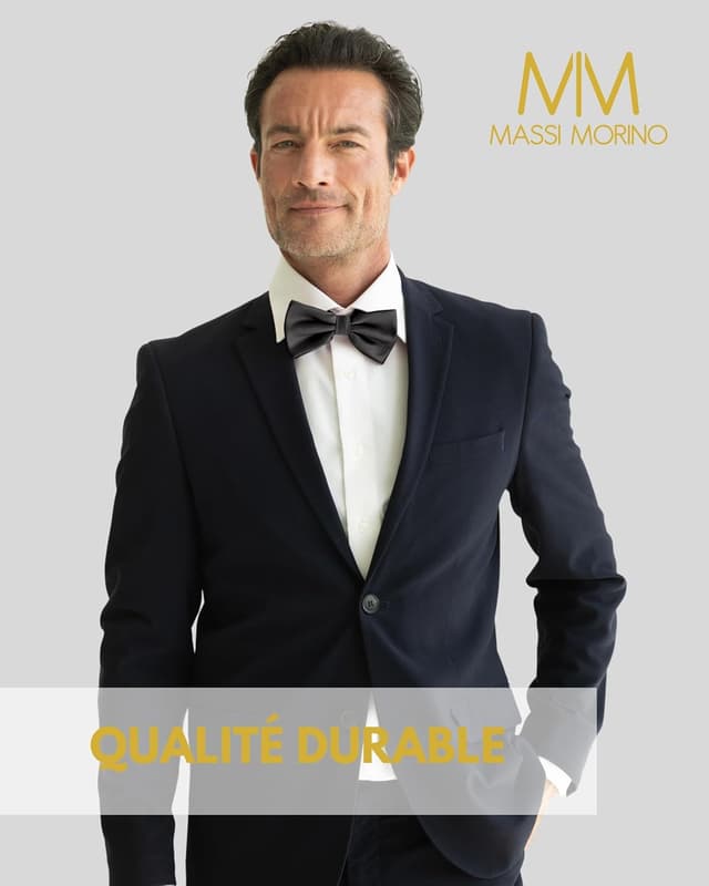 Detalle de Massi Morino nœud papillon homme pré-noué et ajustable, unicolore