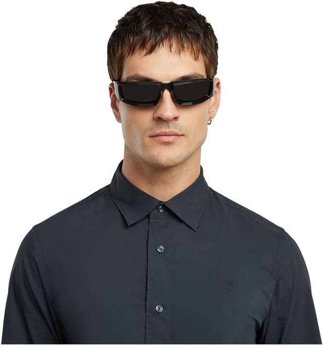 Detalle de G-Star Herren Uniform Slim Shirt mit Hemdkragen, Knopfleiste und verstellbaren Manschetten