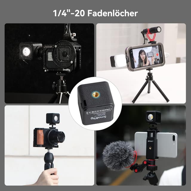Detalle 1 de SMALLRIG LED VideoLicht 3405 (Mini Cube) mit 8 Farbfiltern, 5600K, CRI 95, dimmbar