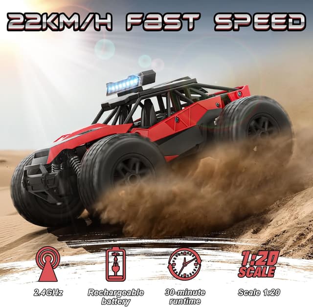 Detalle 2 de Monster Truck RC todoterreno 22 km/h coche teledirigido