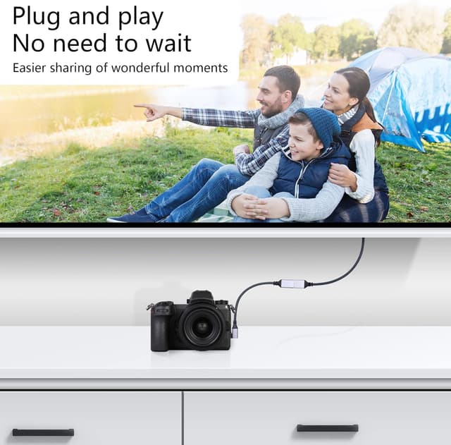 Detalle 2 de RIIEYOCA 4K Micro‑HDTV auf HDMI Kabeladapter (90°) – Micro‑HDMI Stecker auf HDMI‑Buchse, Aluminium, 20 cm