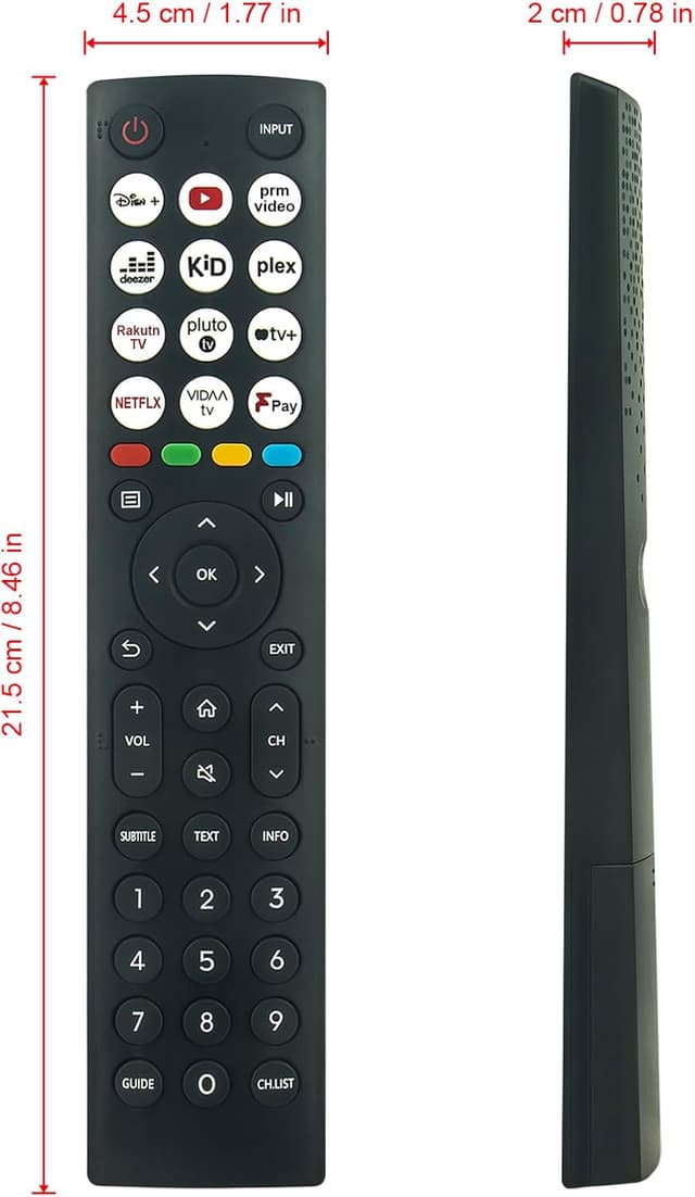Detalle 2 de VINABTY Replacement Remote Control for Hisense Smart TVs (2×AAA, for listed 43/40/32/50/55 models)