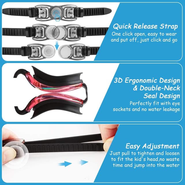 Thumbnail 4 de COOLOO Kids swimming goggles 2 pack