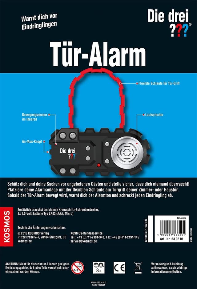 Detalle 2 de Die drei ??? Tür-Alarm von KOSMOS – Detektivset mit Alarmanlage für Kinder ab 8 Jahren
