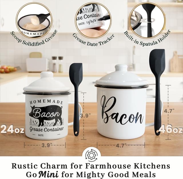 Detalle 1 de Ayerphalo Bacon Grease Container 24oz 🥓