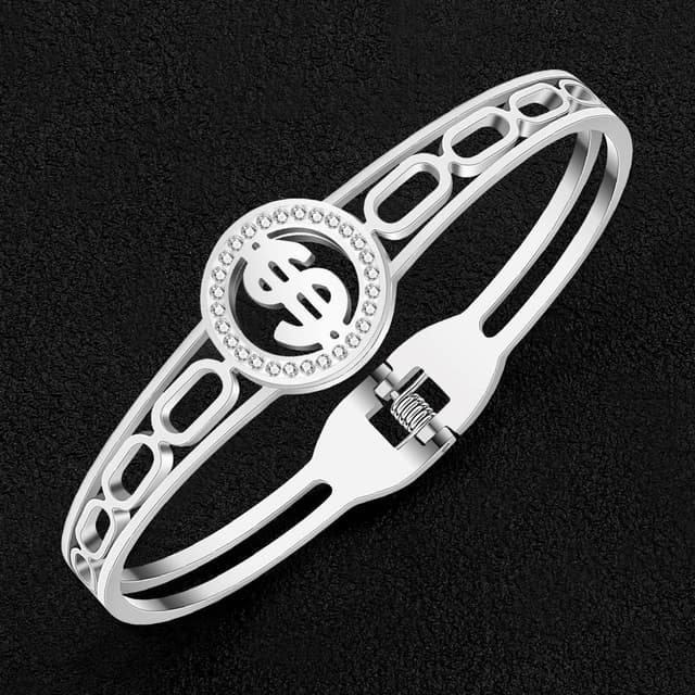 Thumbnail 3 de YAYAKO pulsera de acero inoxidable con strass 18k plating oro/plata