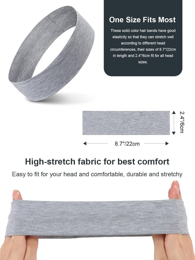 Detalle 2 de DRESHOW Sport-Haarband für Damen (dünnes Stirnband, elastisch, rutschfest) – ideal zum Yoga, Laufen & Training