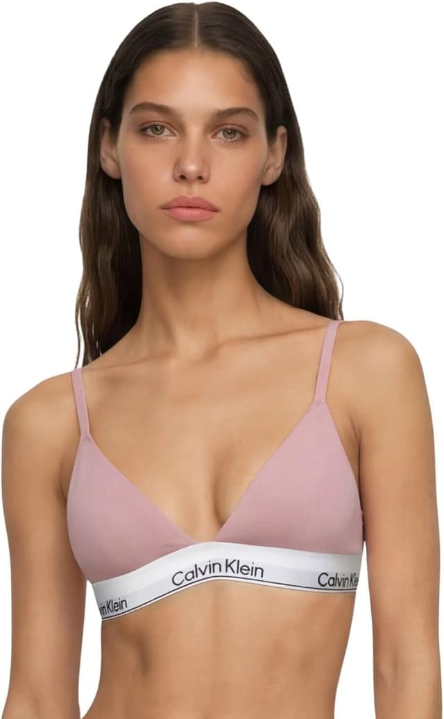 Detalle de Calvin Klein Donna reggiseno a triangolo lightly lined con fascia e logo
