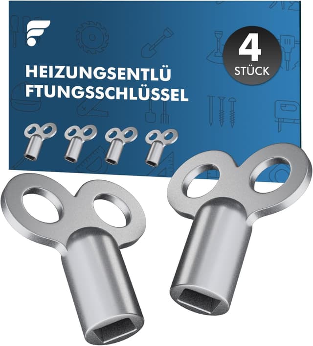 Detalle de Shinfly 4er Set Heizungsentlüftungsschlüssel (5 mm) für Heizkörper – aus Zinklegierung