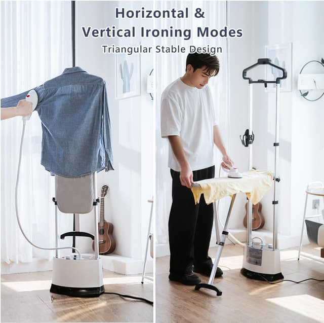 Detalle de Venkillian Upright Garment Clothes Steamer with 12 Steam Levels, 6 Bar & 1400W