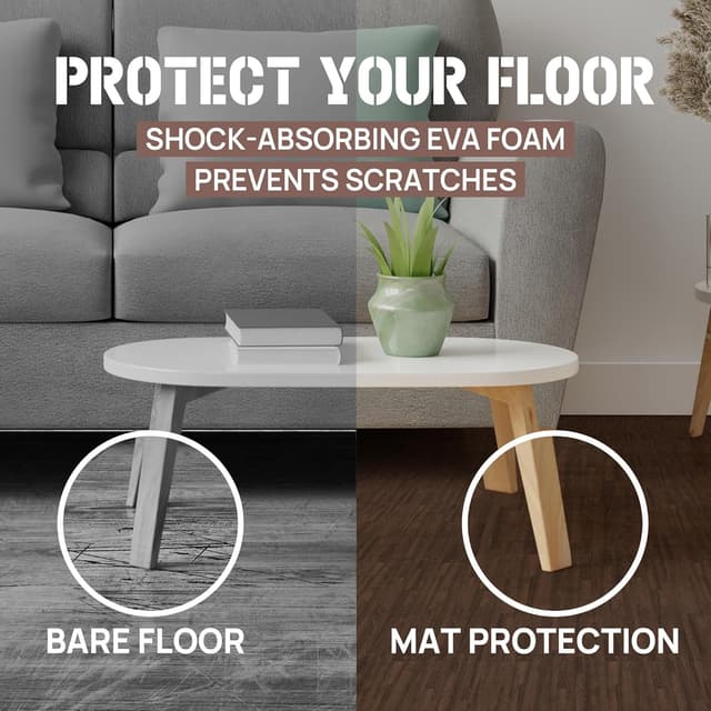 Detalle de Yes4All EWUN tappeto a incastro in EVA Rovere scuro (12 piastrelle) per pavimentazioni modulari