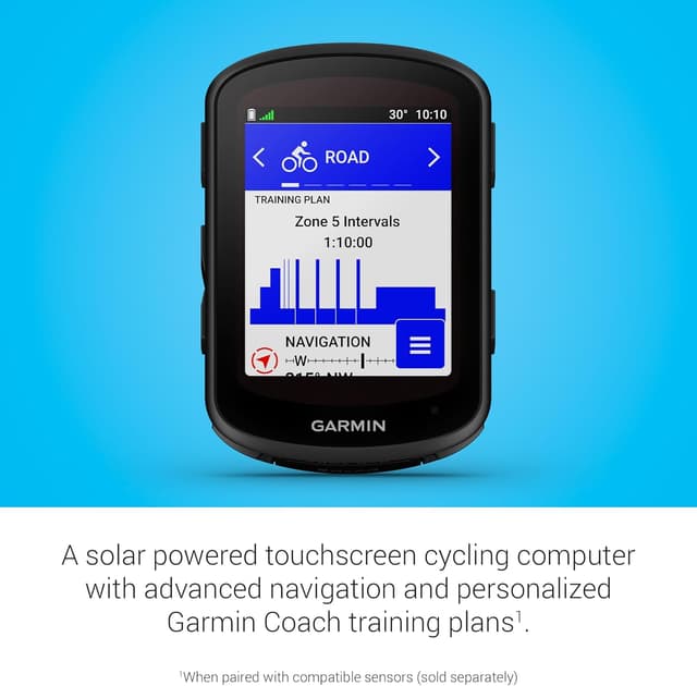 Detalle de Garmin Edge 840 Solar GPS Cycling Computer with Solar Charging, Touchscreen & Buttons