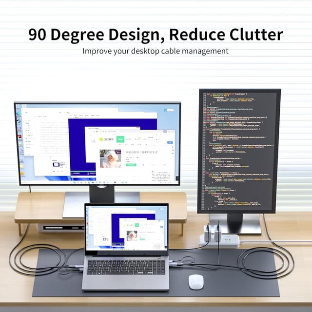 Detalle de Loryi 90-Grad HDMI-auf-USB-C-Kabel (2,5 m) für Touch, 4K@60 Hz – Konverterkabel HDMI zu USB-C