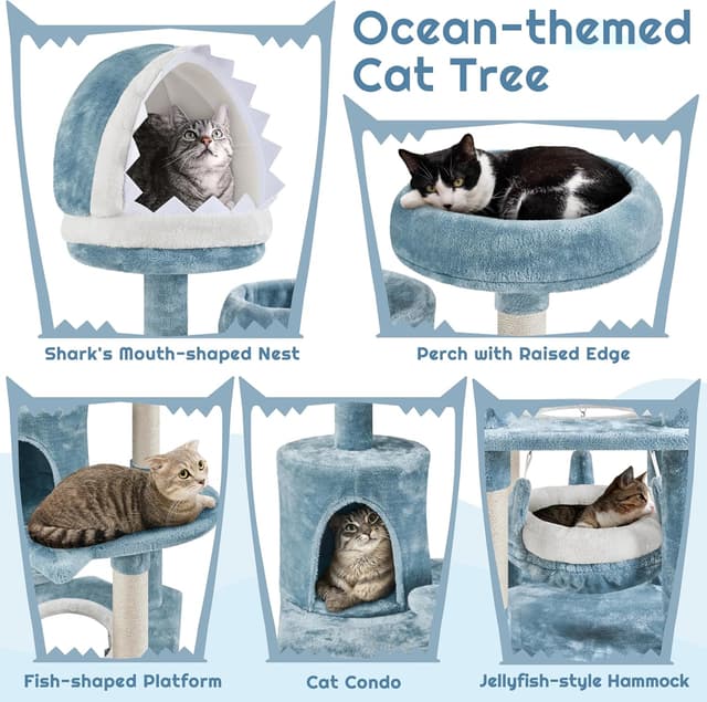 Detalle 1 de Yaheetech Meer Katzenbaum 155 cm mit Höhle