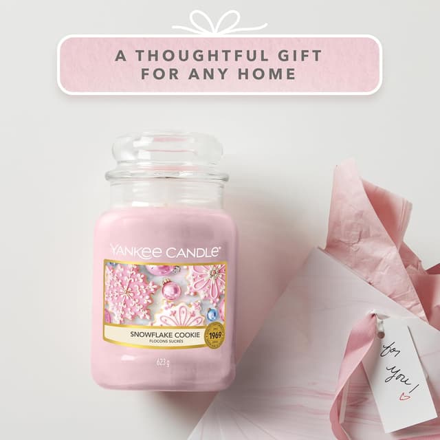 Thumbnail 4 de Yankee Candle Snowflake Cookie Vela Rosa, Frasco Grande 🕯