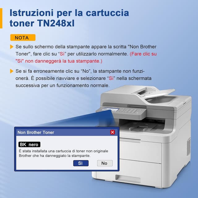 Detalle de TN248 / TN248XL toner compatibili per Brother (TN-248CMYK) per MFC-L e DCP-L