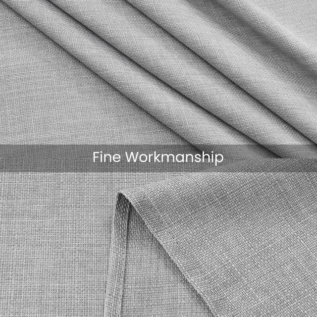 Detalle de smiry Leinenoptik Tischdecke wasserabweisend, Lotuseffekt, abwaschbar 130 x 160 cm – Hellgrau