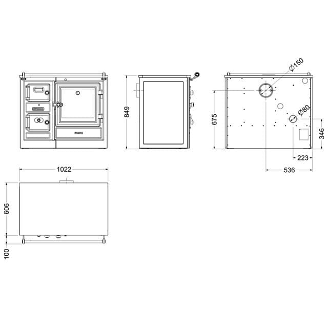 Detalle 2 de Hergom Saja 8/100 Cocina de leña 8 kW