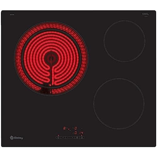 Detalle de Balay 3EB715ER: placa vitrocerámica de 3 fuegos de 60 cm con control táctil y programación