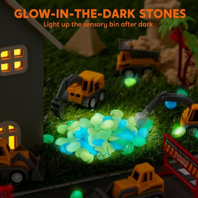 Detalle 2 de Klever Kits Construction Sensory Bin with Glow Rocks