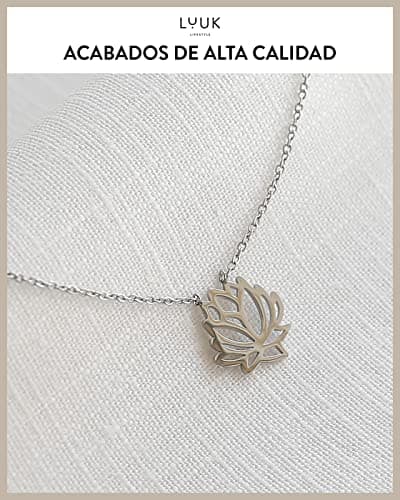 Detalle 2 de LUUK LIFESTYLE collar loto acero 50 cm