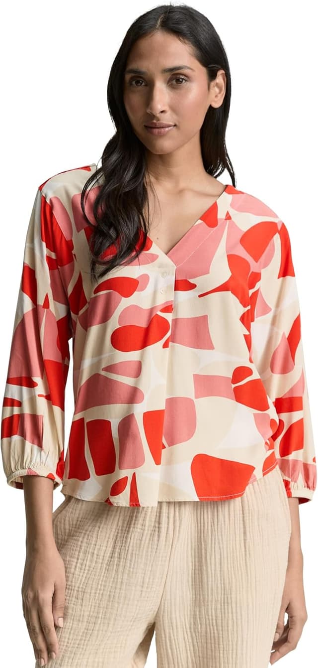 Detalle de Tom Tailor 1046190 camicia da donna con tessuto morbido e stampa