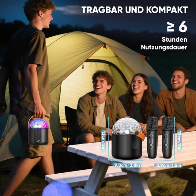 Thumbnail 6 de Dislocati Karaoke-Maschine mit 2 Karaoke-Mikrofonen, Bluetooth-Lautsprecher & Disco-Licht – für Kinder und Erwachsene (3–15 Jahre)