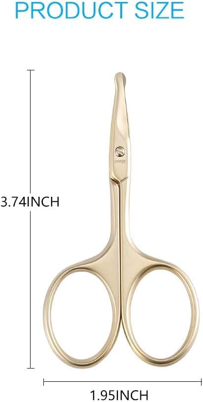 Detalle 2 de LIVINGO 9cm Small Safety Facial Nose Hair Scissors with Rounded Tip & Curved Blade (Gold)