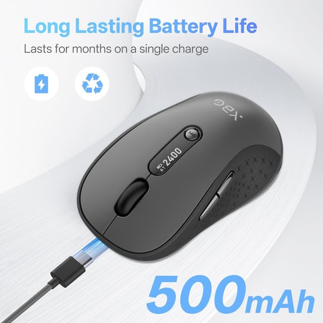 Detalle 1 de XBG B15pro Tri-Mode Wireless Bluetooth Mouse with LED Display, Silent Click, and Type-C Recharge