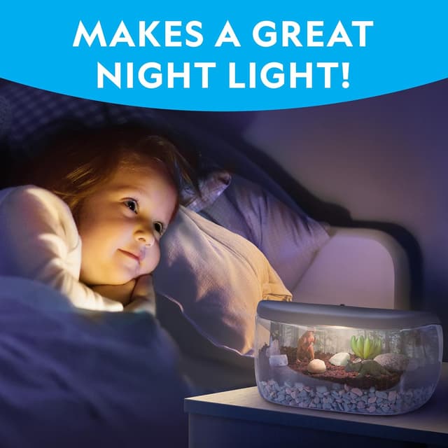 Detalle de Blue Marble National Geographic Light Up Terrarium Kit for Kids — Build a Dinosaur Habitat with Real Plants & Gemstones