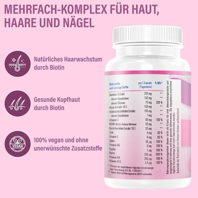 Detalle 2 de Haar Vitamine 2.0 von Vihado mit Biotin